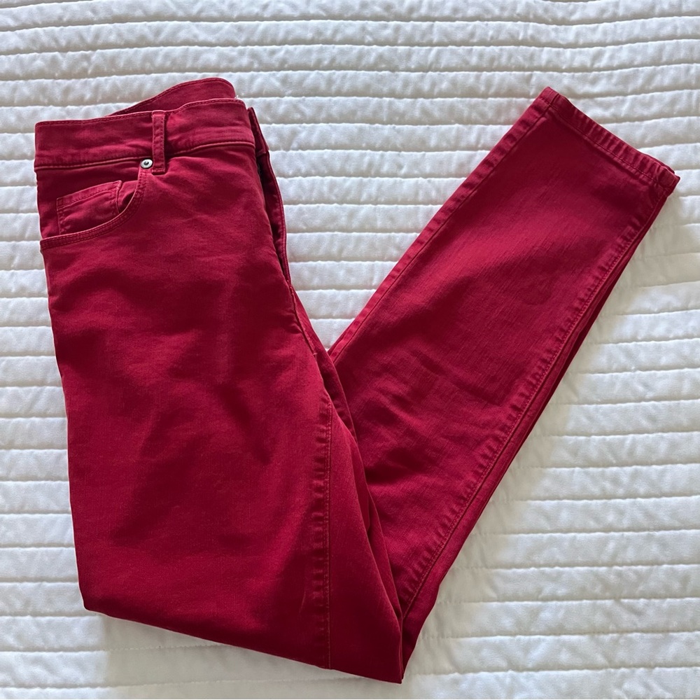 Loft Red Modern Skinny Crop Women's Jeans - Size 8 - Picture 3 of 11